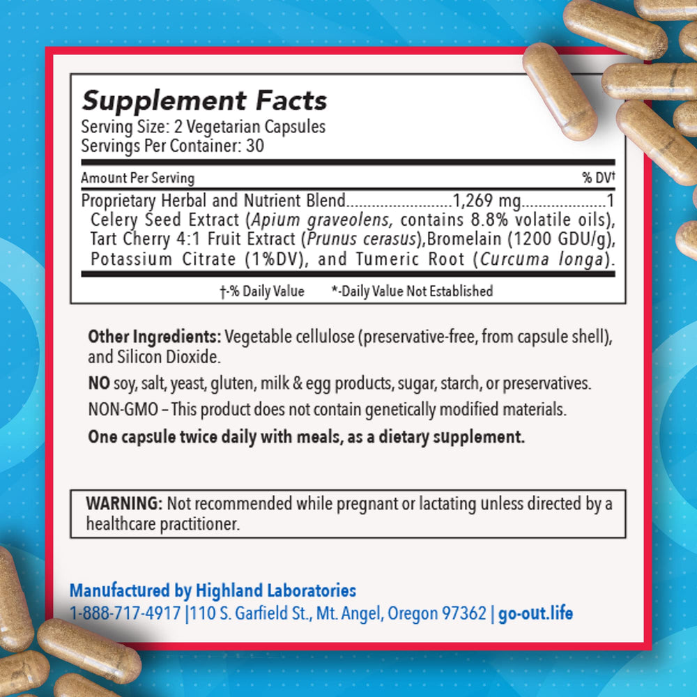 Go Out Extra Strength celery seed extract closeup indicating natural support for balance
