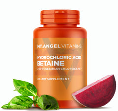 Mt. Angel Vitamins Hydrochloric Acid Betaine bottle for digestion support