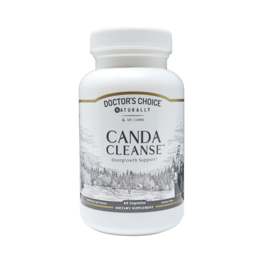 Mt. Capra CandaCleanse bottle and box promoting overall digestive balance