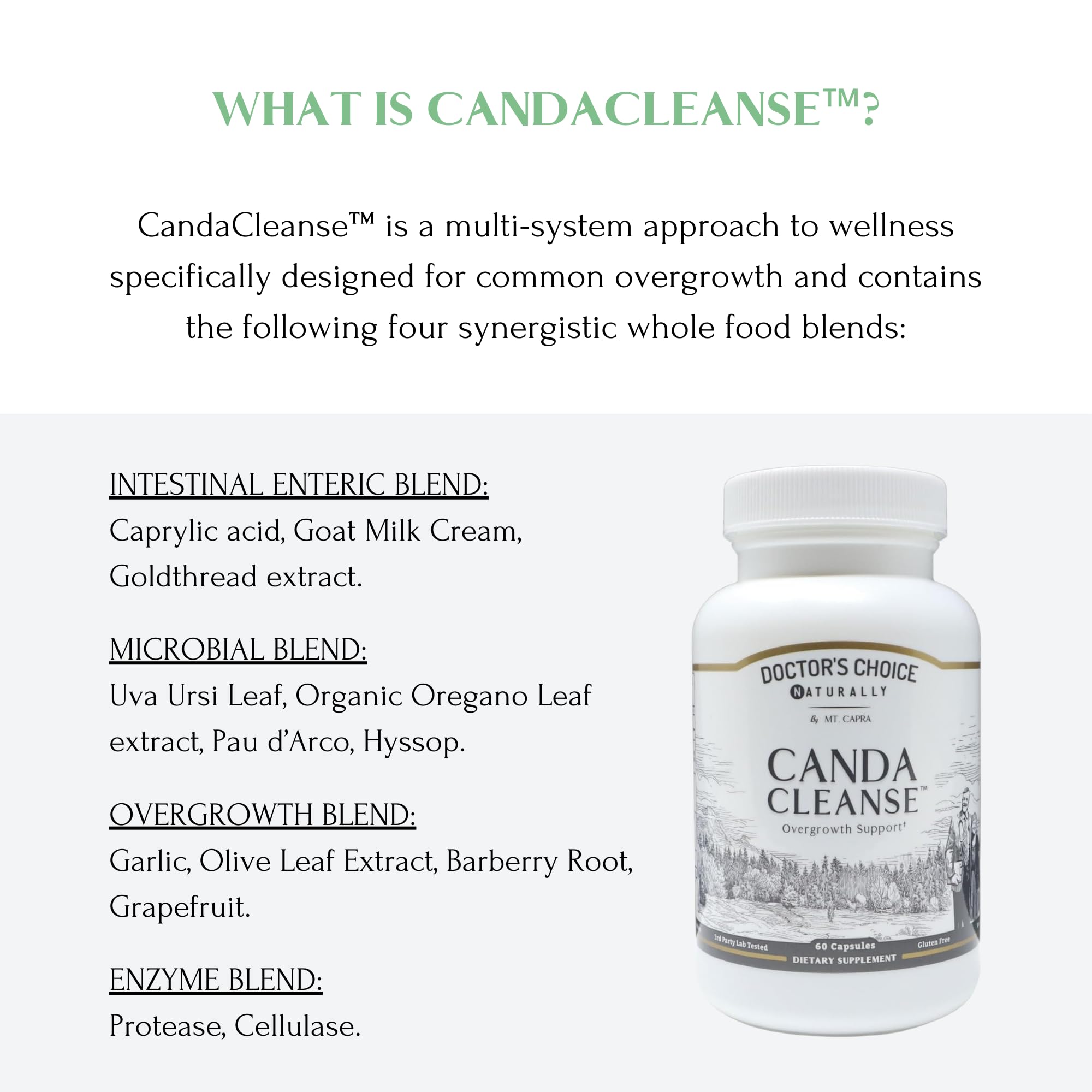Pau d’Arco and garlic components in Mt. Capra CandaCleanse formula