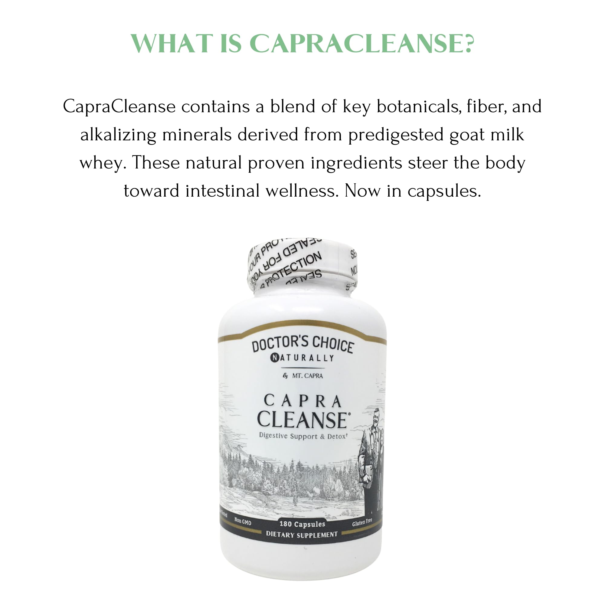 CapraCleanse capsules pack view illustrating convenient daily use.