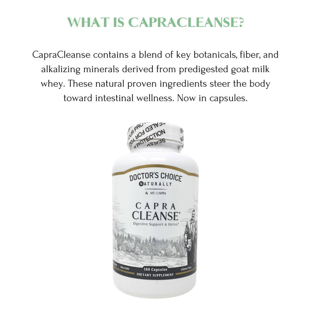 CapraCleanse capsules pack view illustrating convenient daily use.