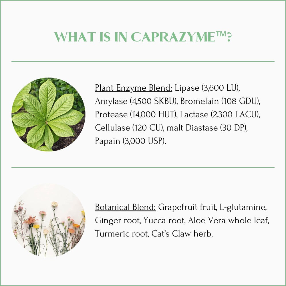 CapraZyme pour shows easy dosing for daily nutrition.