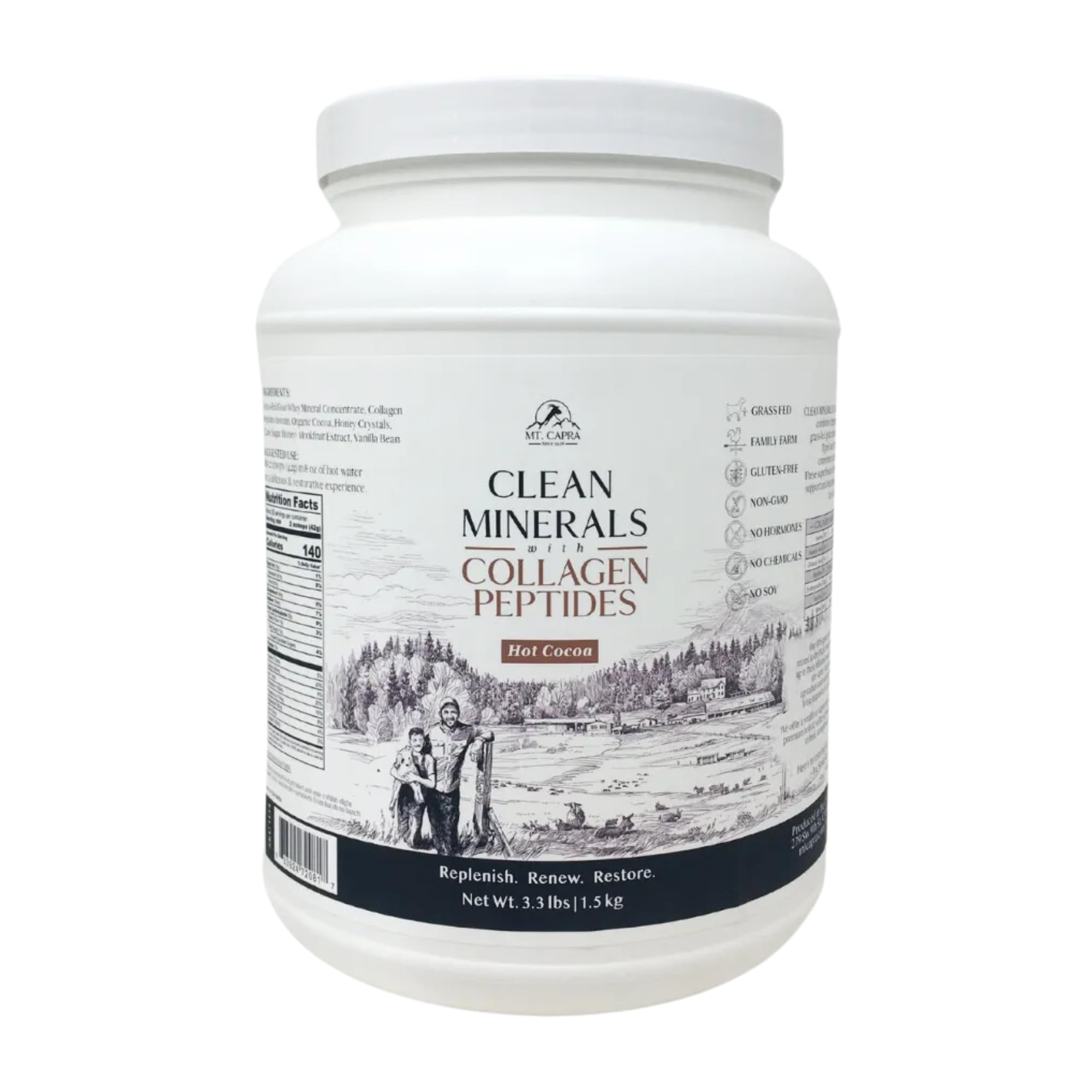 Mt Capra Clean Minerals with Collagen bottle ready for daily use.