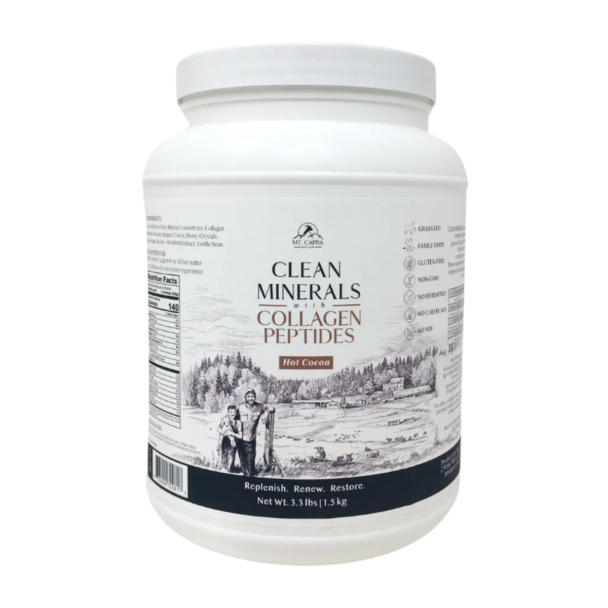 Mt Capra Clean Minerals with Collagen bottle ready for daily use.