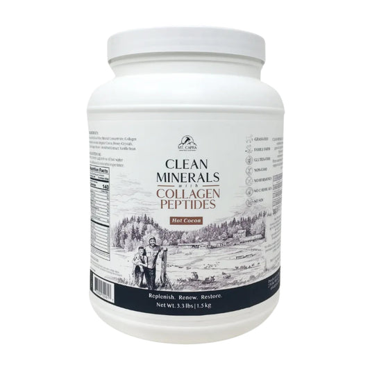Mt Capra Clean Minerals with Collagen bottle ready for daily use.