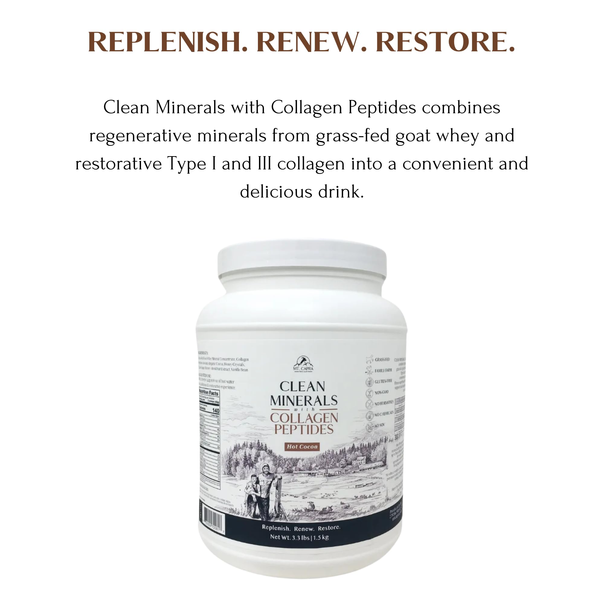 Hot cocoa served with Mt Capra Clean Minerals for cozy moments.