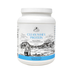Mt. Capra Clean Whey Protein Vanilla Bean jar ideal for shakes