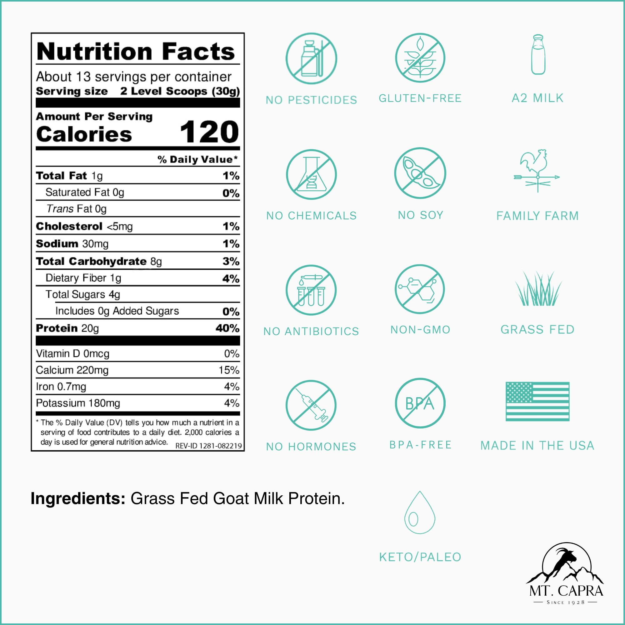 Mt Capra Clean Whole Protein scoop in shaker ready for a quick post-workout shake.