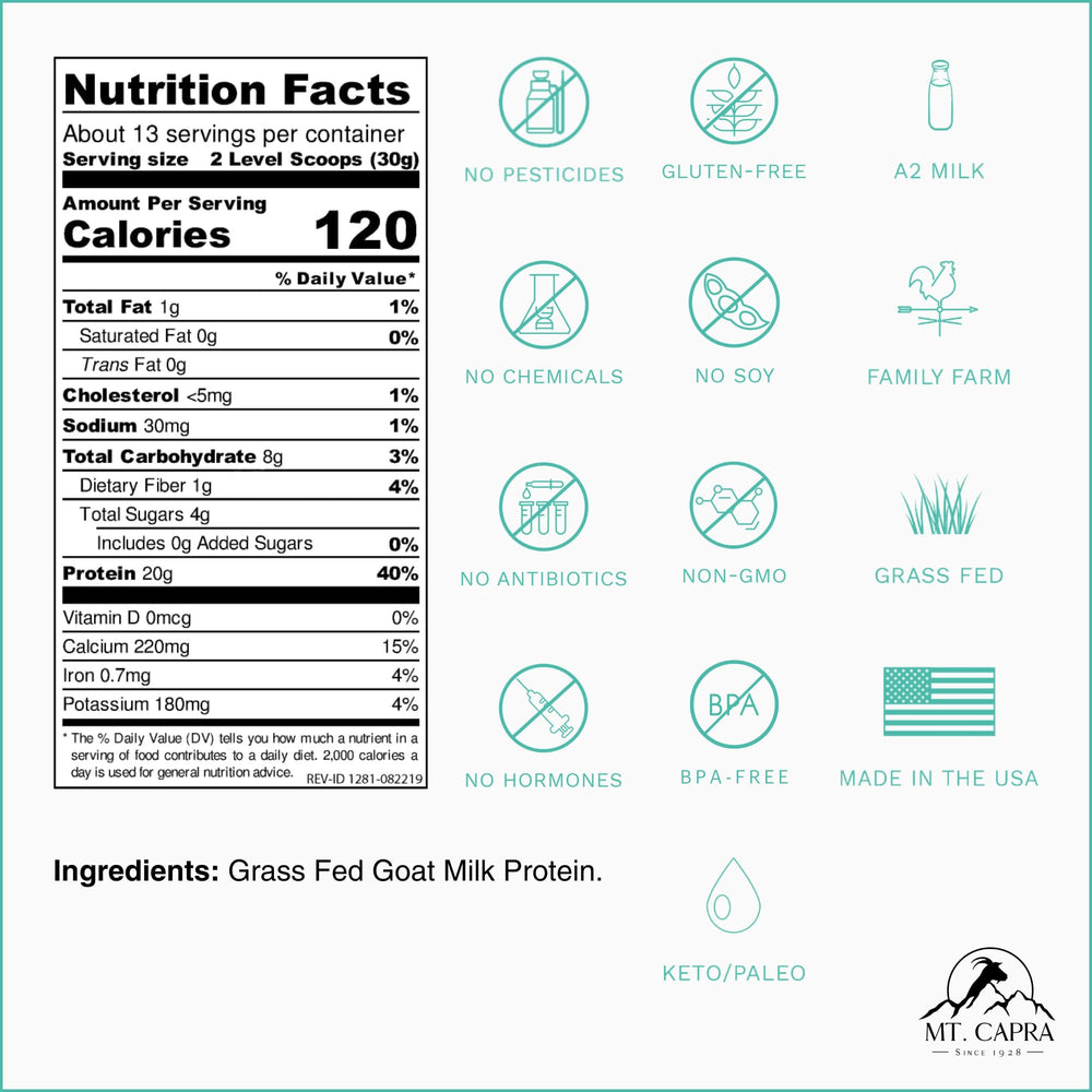 Mt Capra Clean Whole Protein scoop in shaker ready for a quick post-workout shake.