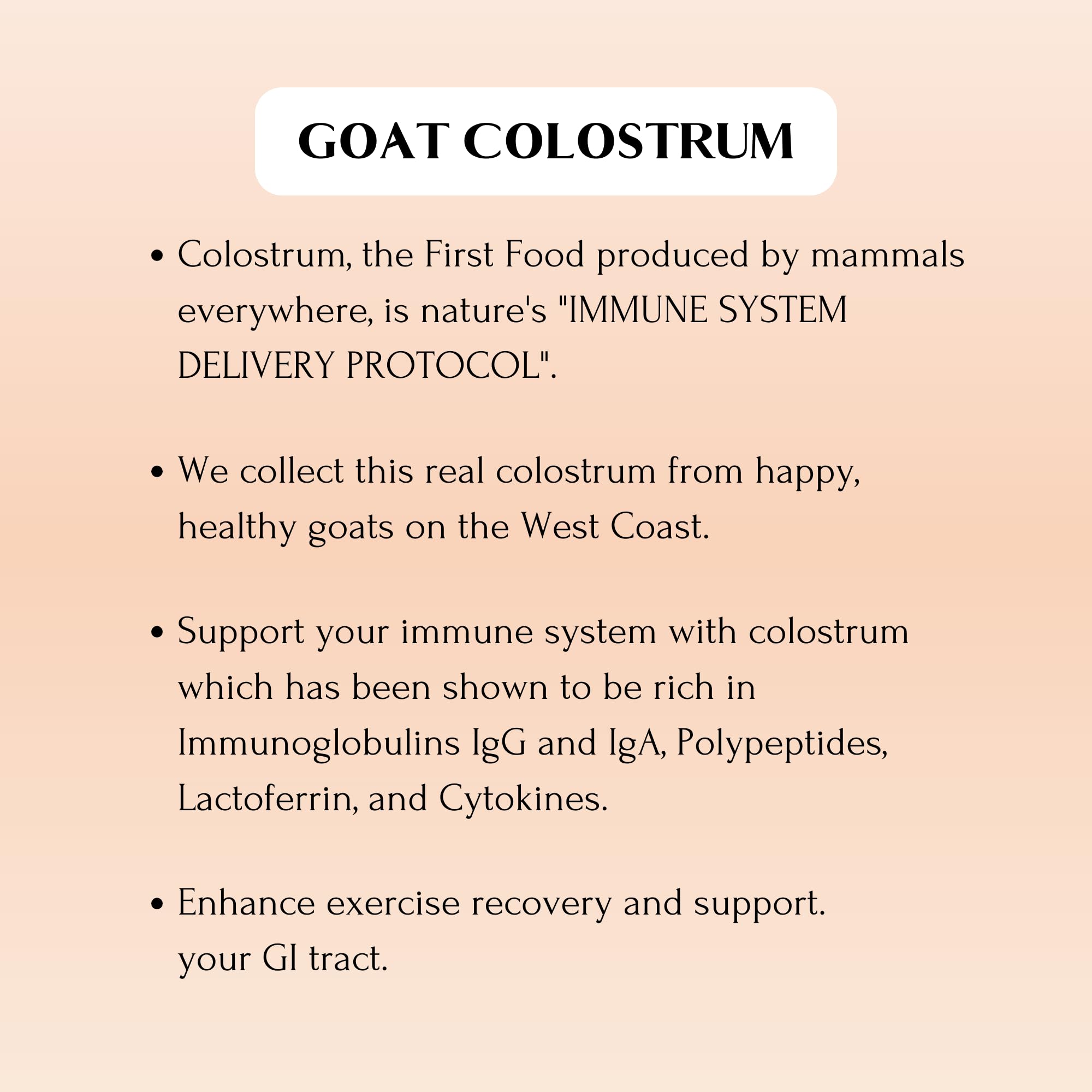 Mt Capra Goat Colostrum pour illustrates convenient use anytime.