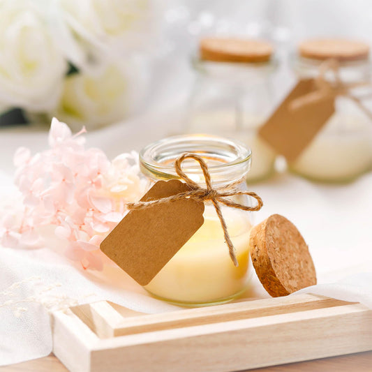 MTLEE kraft-label gift candle for bridesmaids and guests.