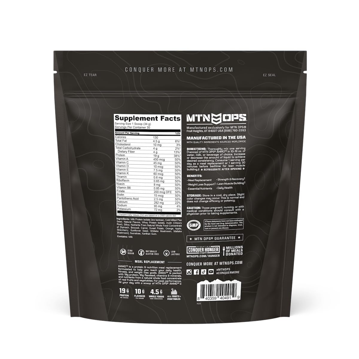 MTN OPS Ammo Meal post-workout recovery shake ready