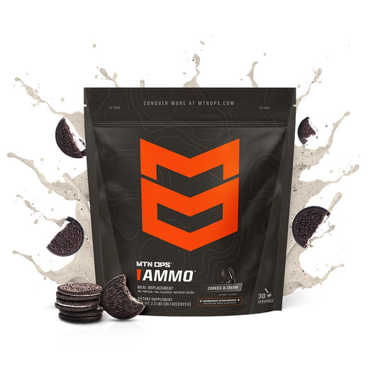 MTN OPS Ammo Meal pour scene illustrating quick shake preparation