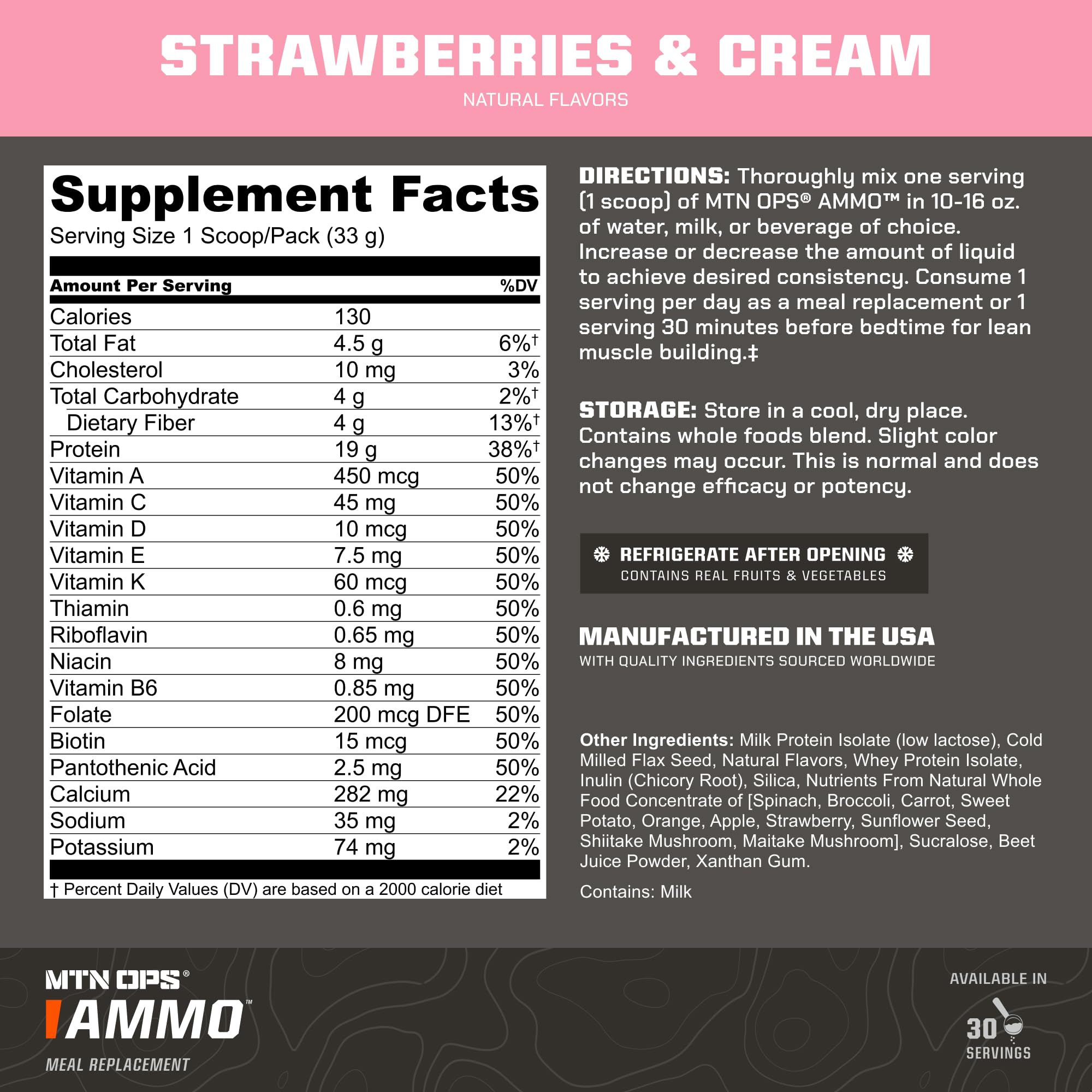 MTN OPS Ammo shake with glass and scoop, easy to mix anytime.