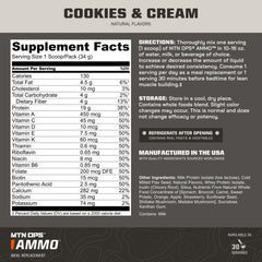 MTN OPS Ammo Meal shake in glass highlights convenient 19g protein