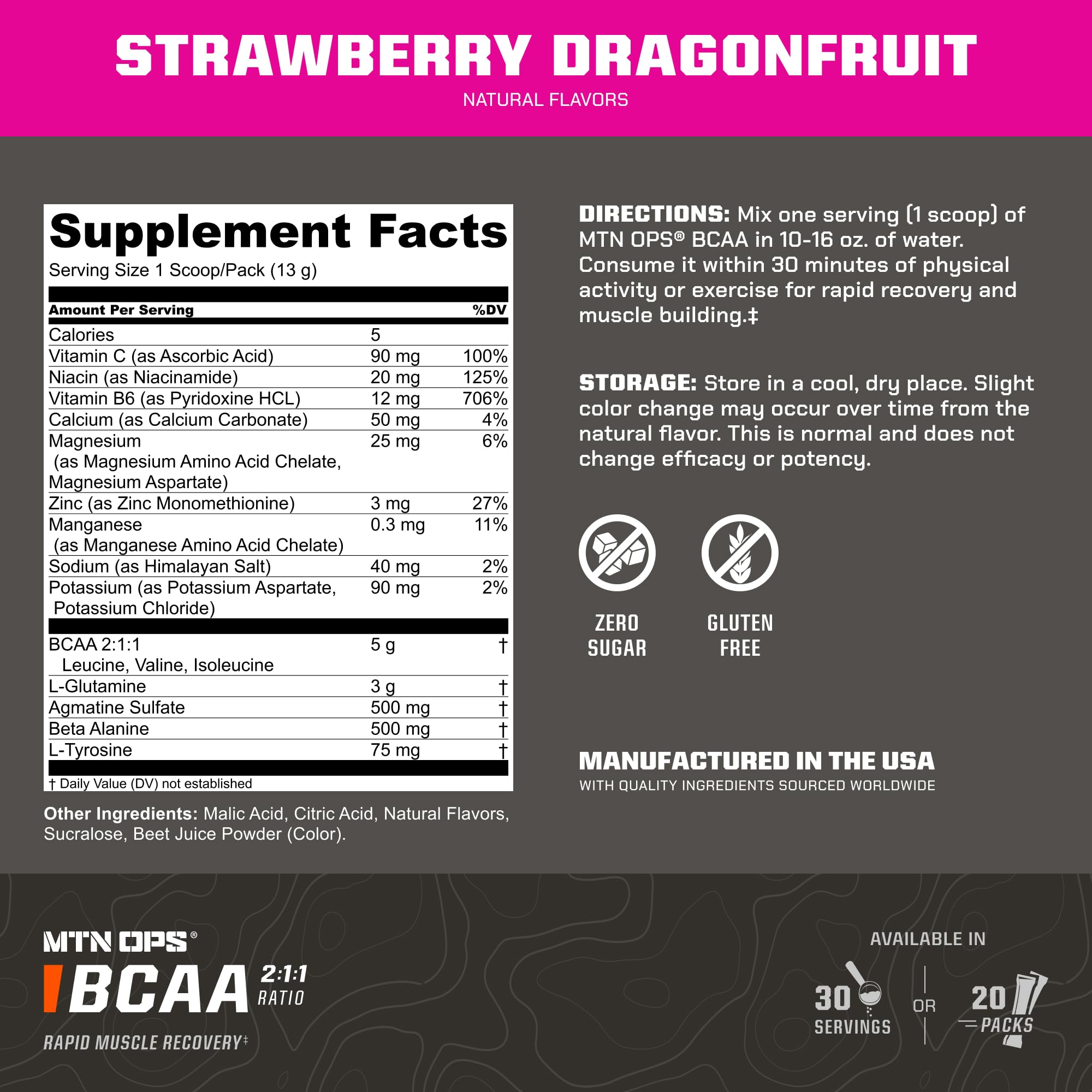 Pouring MTN OPS BCAA mix into a glass during training