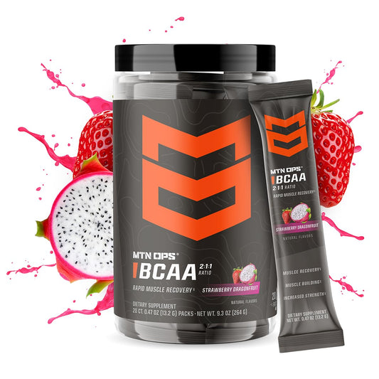 MTN OPS BCAA powder scoop with tub for easy mixing