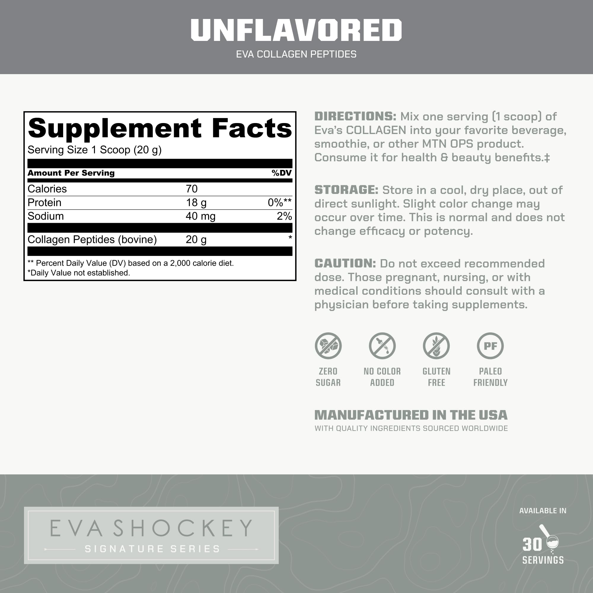 MTN OPS unflavored collagen in coffee, highlighting versatile use in hot beverages.