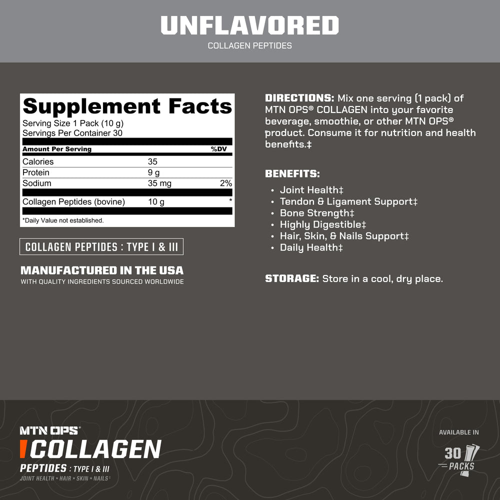 MTN OPS collagen stick stirred into coffee for a quick wellness boost.