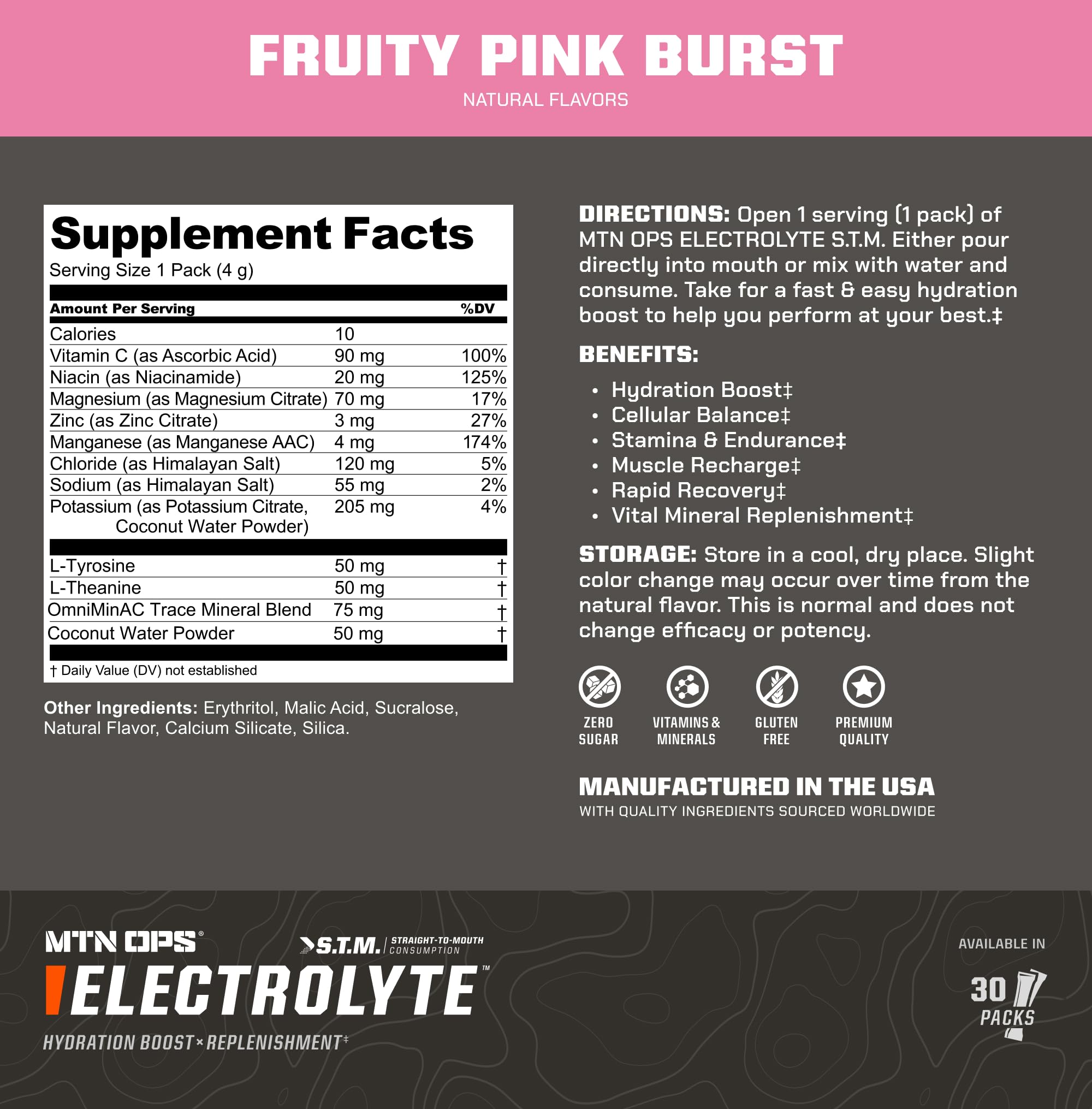 MTN OPS electrolytes in a glass providing refreshing hydration after exercise