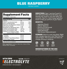 MTN OPS electrolyte packets in a backpack for outdoor activities