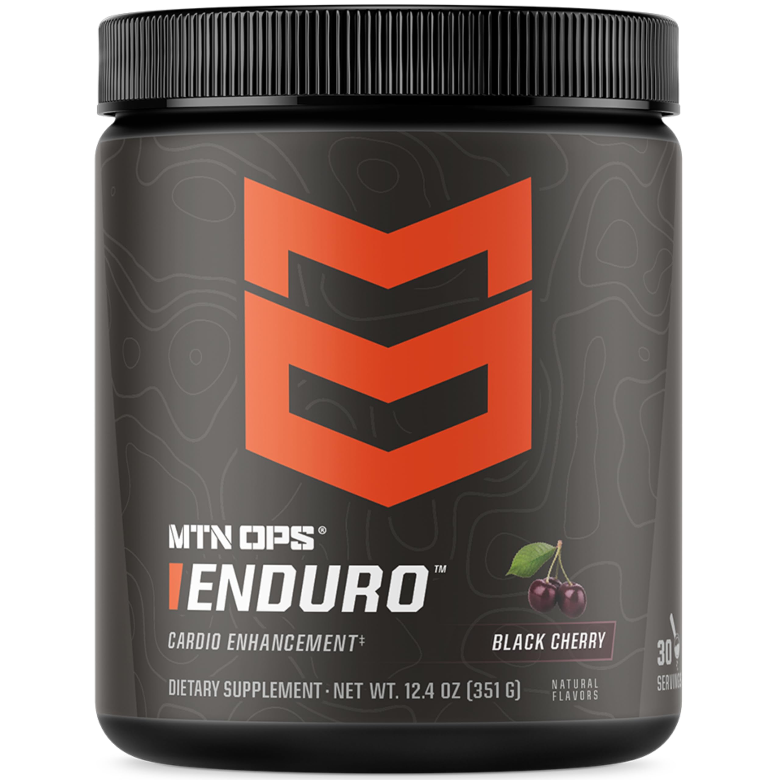 MTN OPS Enduro bottle highlighting stimulant-free pre workout for daily training
