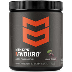 MTN OPS Enduro bottle highlighting stimulant-free pre workout for daily training