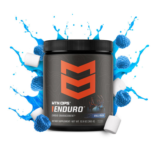 MTN OPS Enduro Nitric Oxide tub label highlighting gluten-free formula