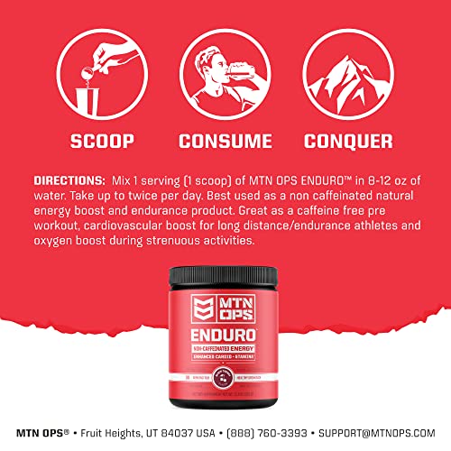 MTN OPS Enduro Peach Zing label highlights flavor and non-stim option