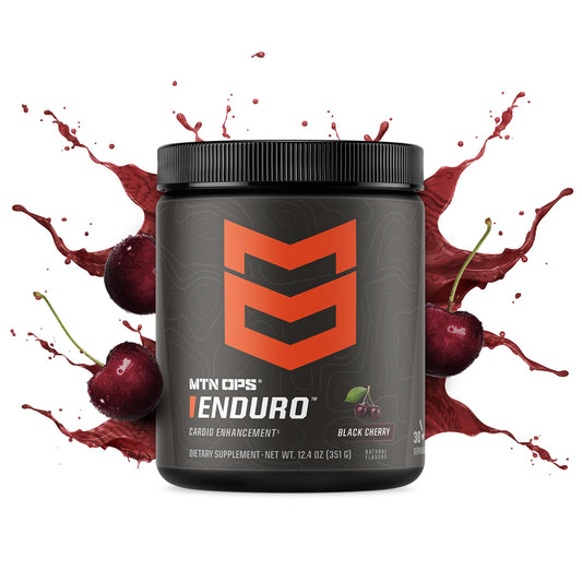 Enduro scoop beside jar showing L-Arginine and L-Citrulline ingredients