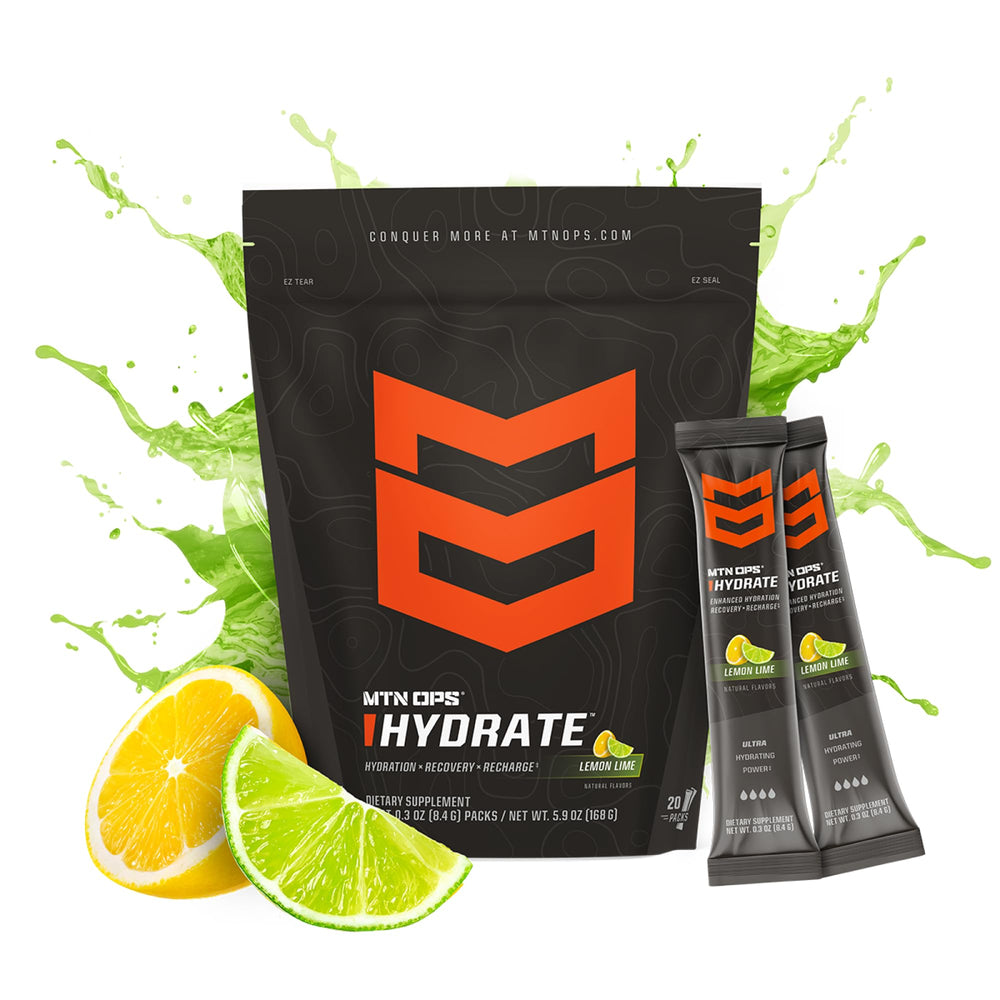 MTN OPS Hydrate on-the-go packs ideal for gym sessions and outdoor activity.