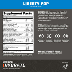 MTN OPS Hydrate Liberty Pop drink in glass after training.