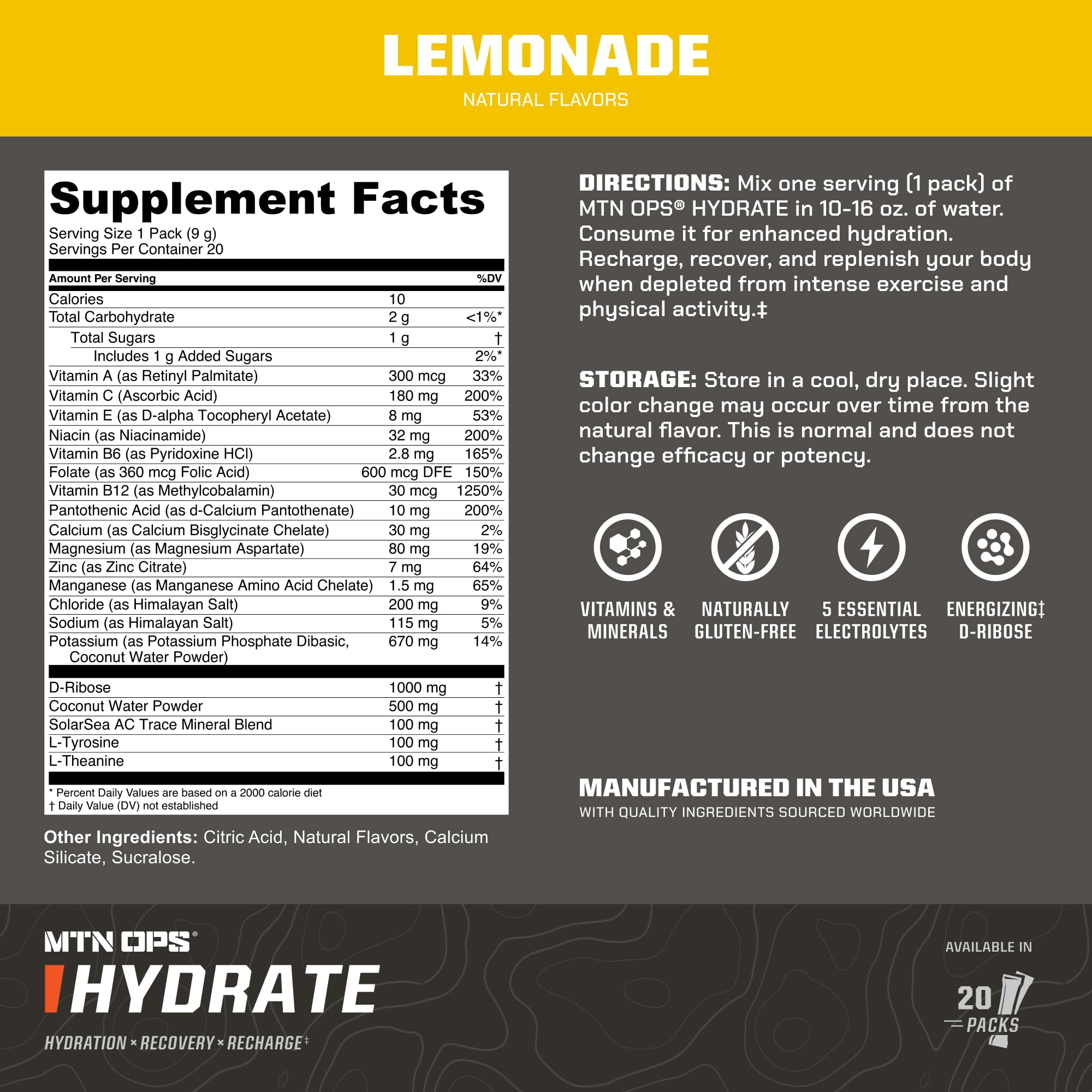MTN OPS Hydrate powder dissolving in water demonstrates quick mix for rapid hydration