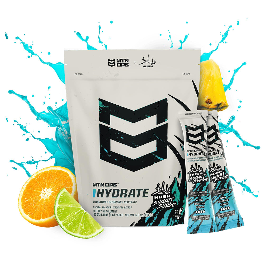 MTN OPS Hydrate powder poured into water for quick hydration