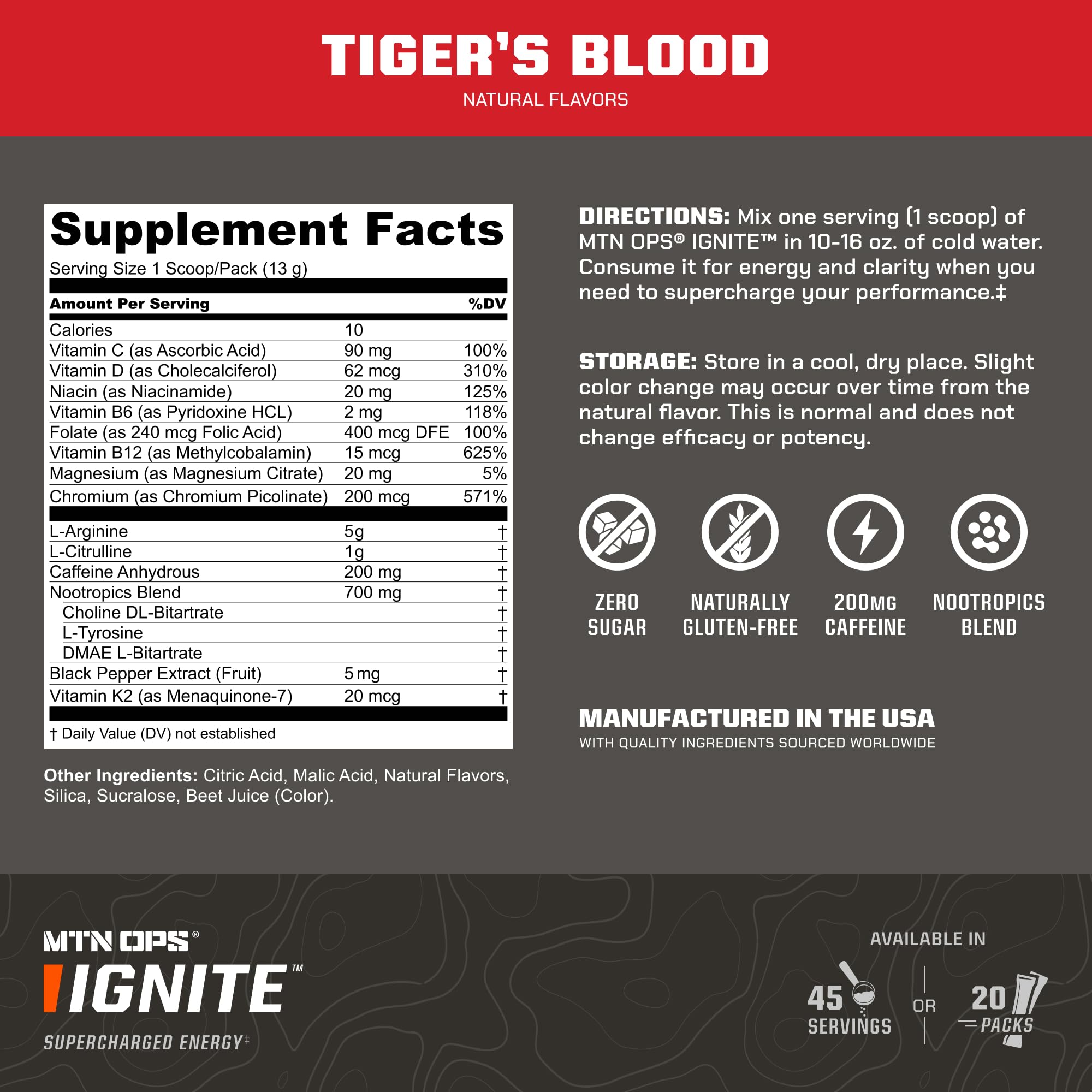 MTN OPS Ignite caffeine boost powers focused workouts