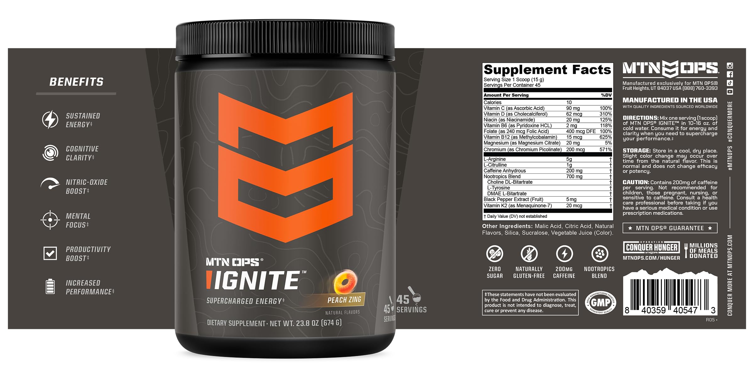 MTN OPS Ignite on a counter as part of a daily energy routine
