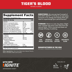 MTN OPS Ignite gluten-free formula label close-up