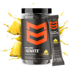 MTN OPS Ignite label close-up highlighting ingredients and gluten-free formulation