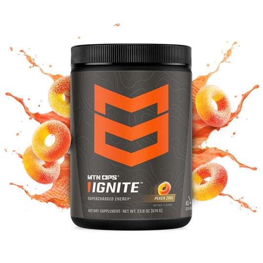 Scoop from MTN OPS Ignite dissolving in water to show quick mix