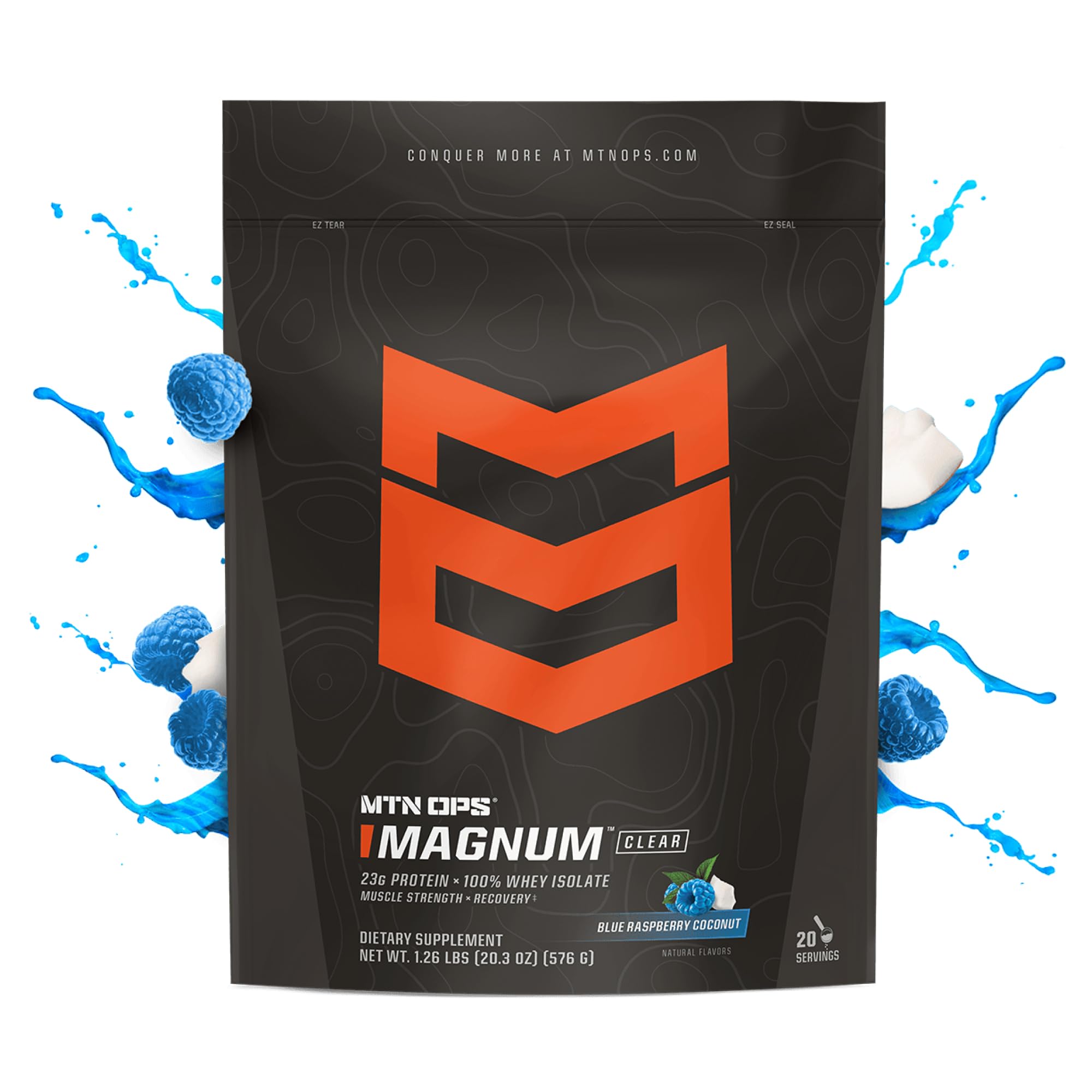 MTN OPS Magnum Clear Whey scoop in shaker for quick, smooth mixing