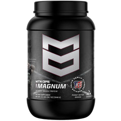MTN OPS Magnum bottle in Peanut Butter Banana flavor for post-workout recovery