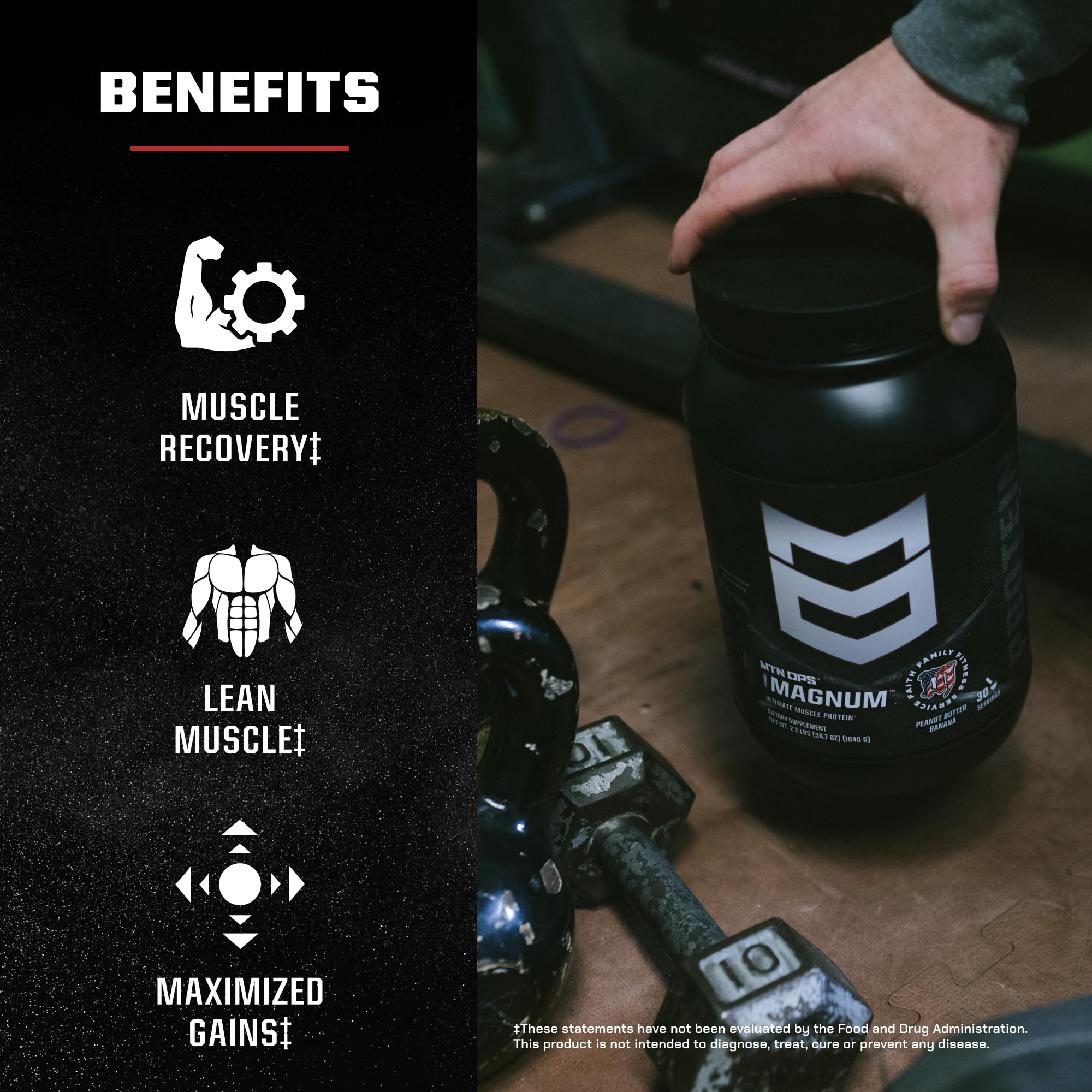 MTN OPS Magnum ingredients highlight whey, milk protein, and BCAAs