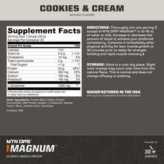 MTN OPS Magnum protein shake glass highlights convenient post-workout nutrition