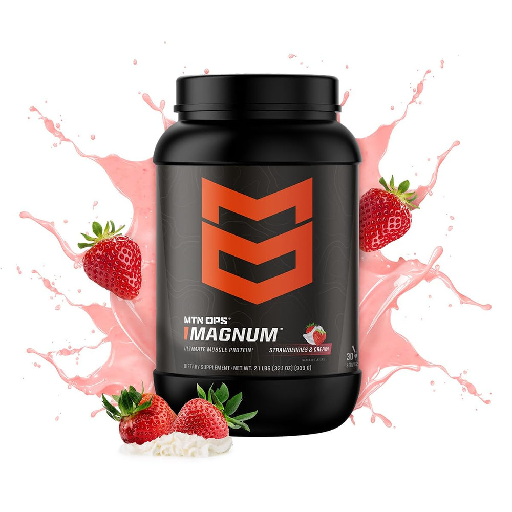 Closeup of Magnum Strawberry & Cream label highlighting gluten-free formula.