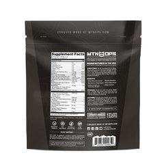 MTN OPS Slumber label with ingredients chart for nightly use.