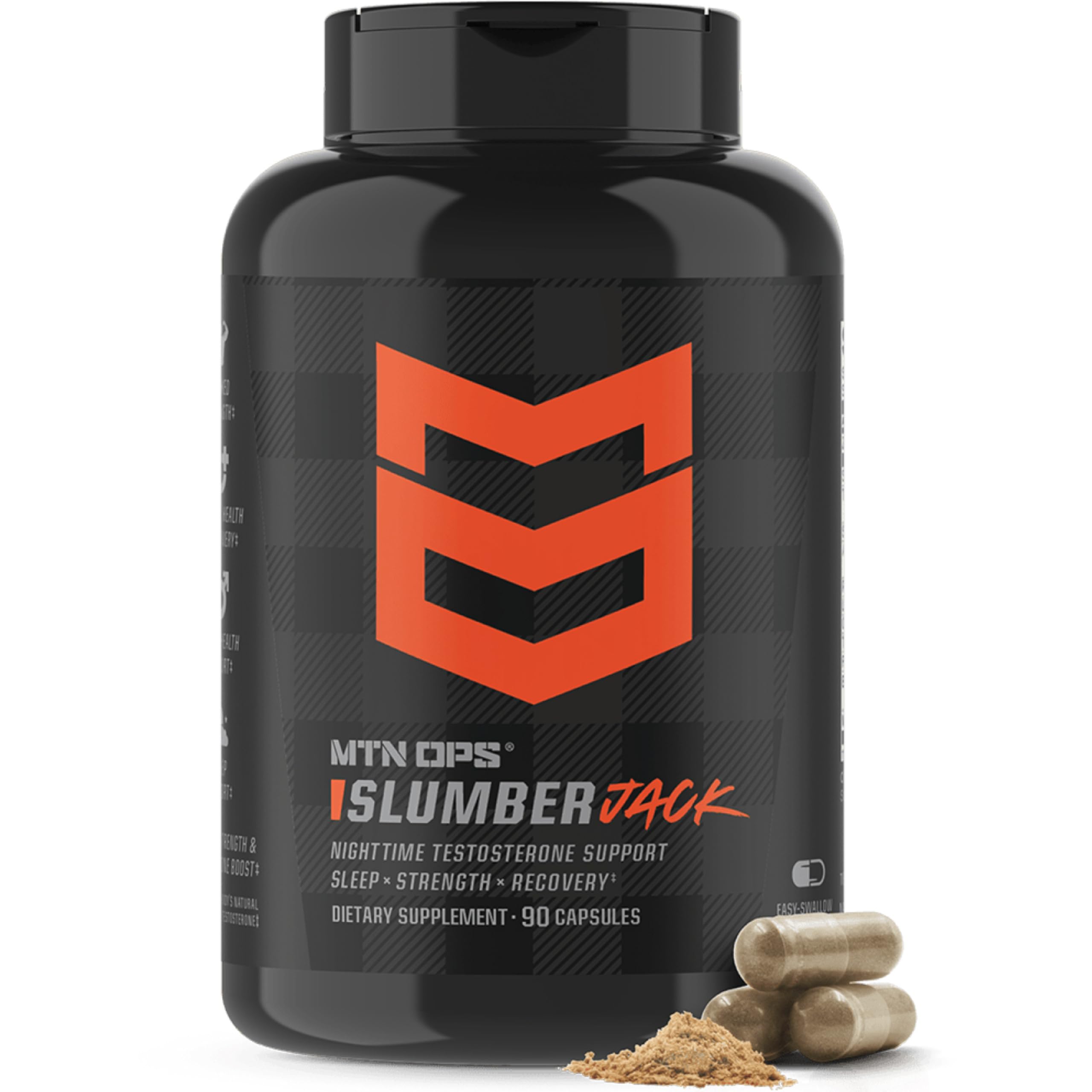 MTN OPS Slumber Jack bottle-front view promoting night-time recovery and deeper rest.