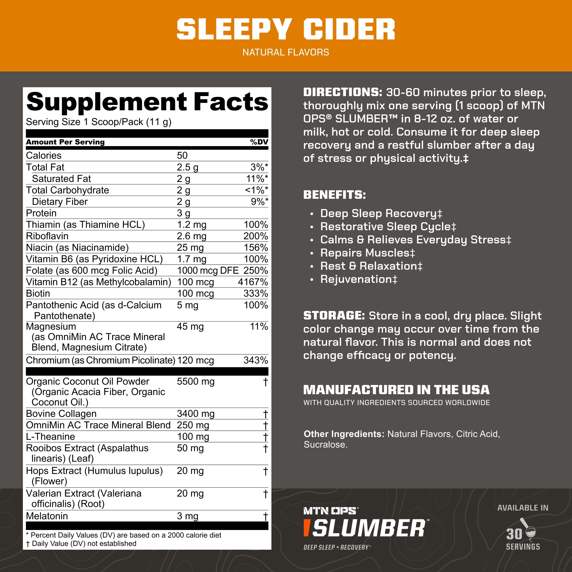 MTN OPS Slumber warm mug ready for a soothing bedtime routine.