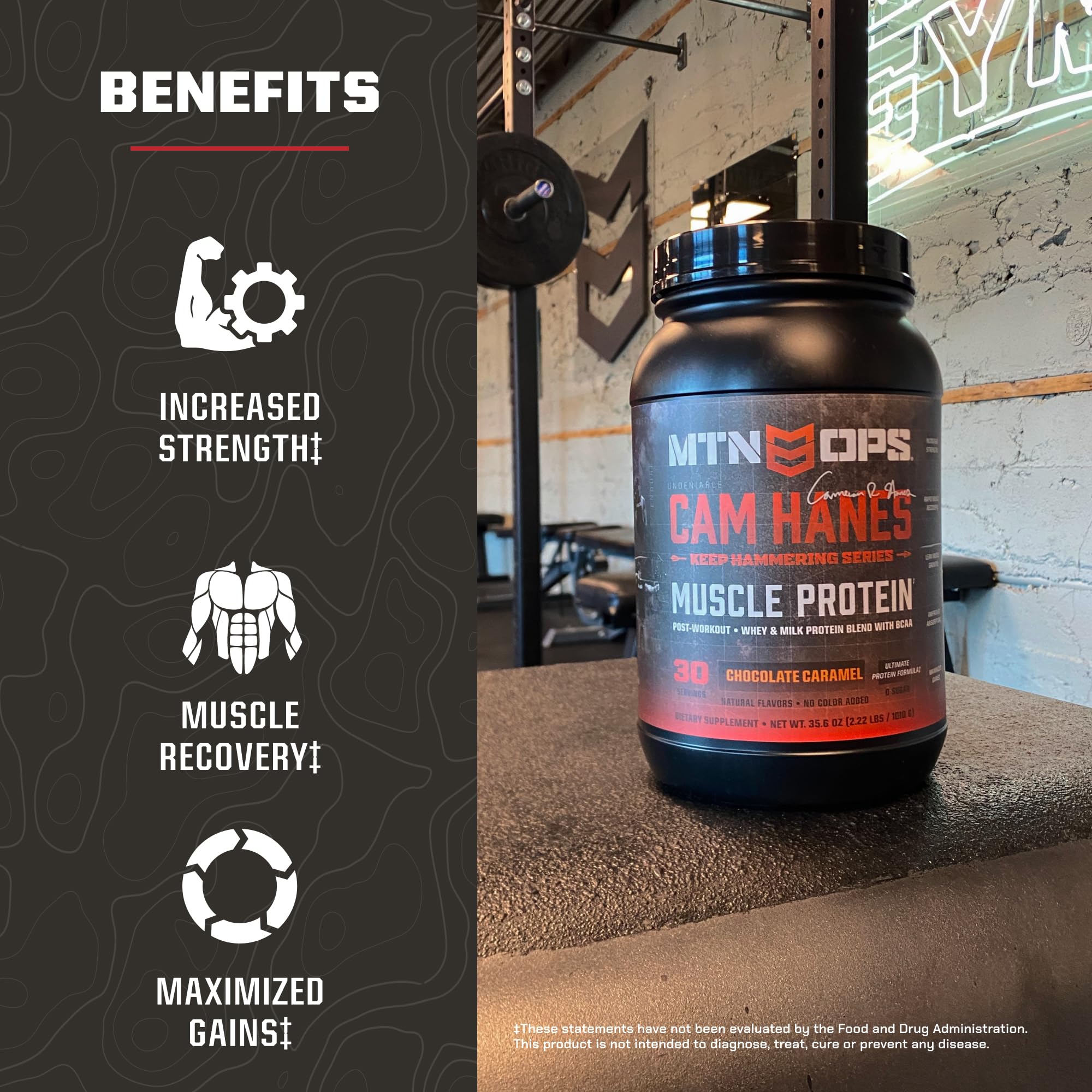 Chocolate caramel MTN OPS shake in glass with creamy texture