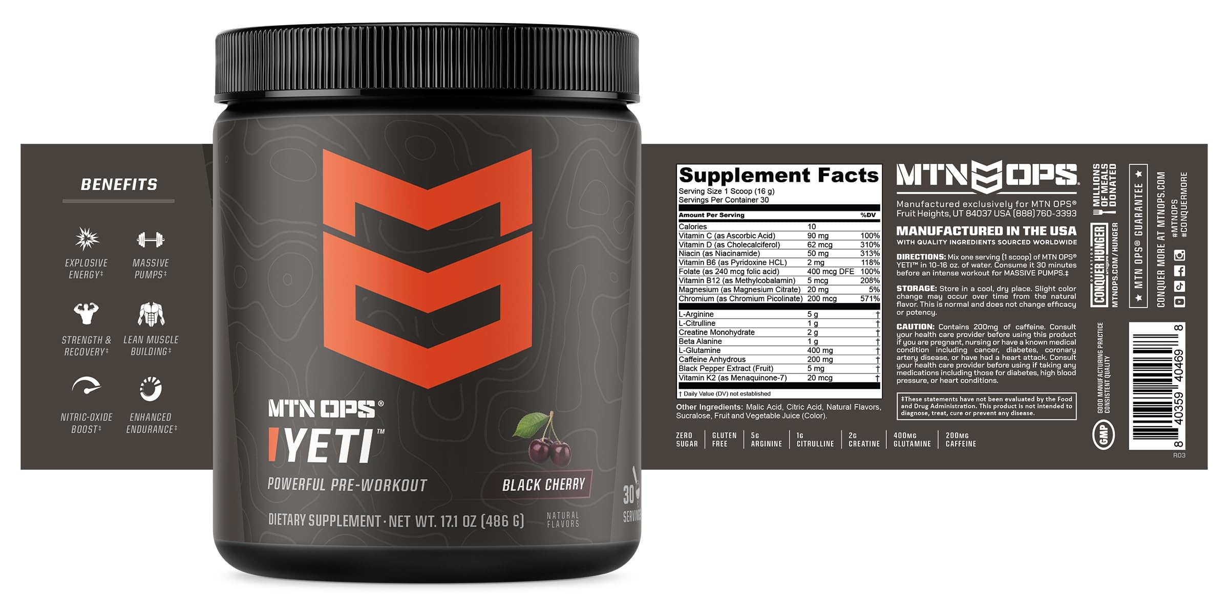 MTN OPS YETI black cherry mix being prepared for a workout.